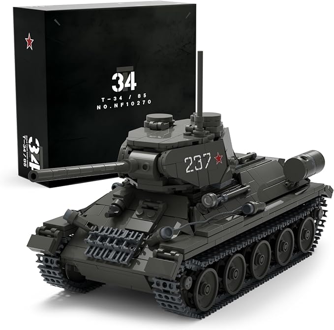 Nifeliz T34/85 Tank, WW2 Military Tank Building Set for Adults, Collectible Army Model to Build and Display, Gift Ideal for Military Fans (818 PCS, NF10270)