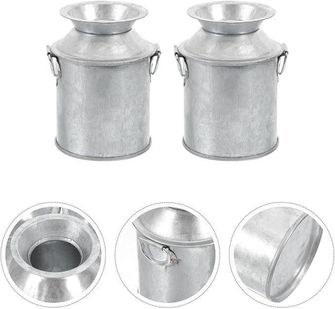 Yardwe 3Pcs Mini Milk Jug Vases, Small Metal Buckets for Crafts, Iron Flower Pots for Succulents, Vintage Decorative Miniature Cans for Home Decor, 2.36x1.77x1.57in