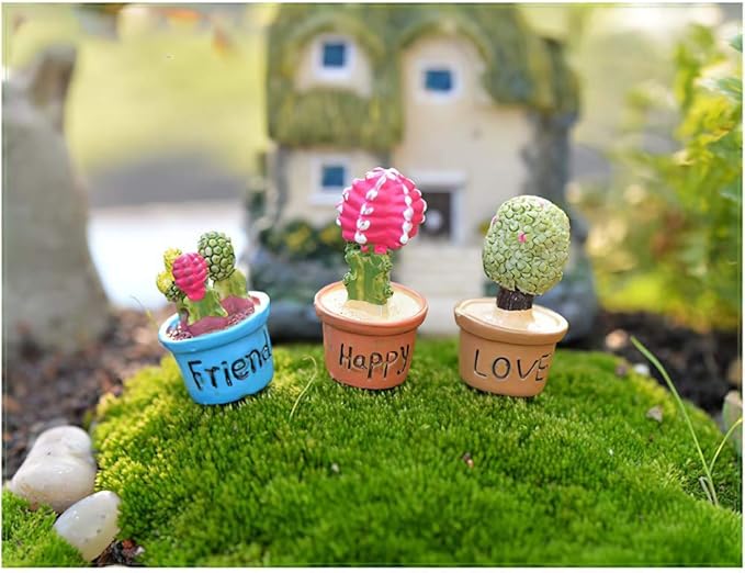 Dollhouse Decoration Plant Pots Miniature Green Potted Bonsai Models Decor,1:12 Miniature Plant