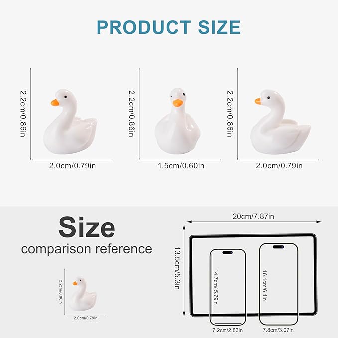 50 Mini Resin Animal Swan Figurines,Mini Christmas Figurines,Suitable for Fairy Gardens,Xmas Decor,Santa’s Village,Miniature Landscapes,Dollhouse Accessories,Party Gifts