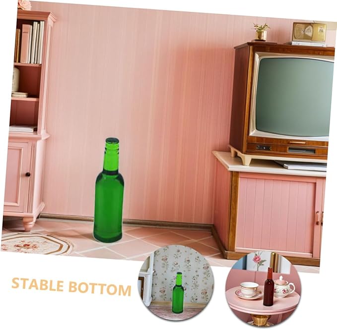 LALADEFIEE 12pcs Miniature Beer Bottles for Dollhouse Decor Highly Detailed Mini Food Drinks Bottles with Authentic Design for DIY Crafting Miniature Wine and Beer Display Accessories