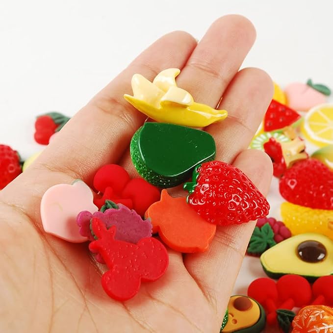 NWFashion 112PCS Miniature Decor Dessert Pastry Toy Food Cake Topper Scrapbooking Shoe Decoration Charms (Fruit)