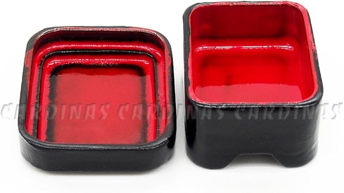 Odoria Dollhouse Bento Box Miniature: 1/12 Scale Japanese Lunch Container for Kitchen Dining Room - Mini Traditional Food Accessories Black and Red