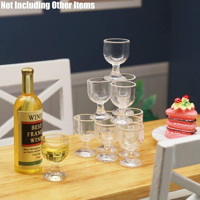 Odoria 1/12 Miniature Empty Wine Glasses Dollhouse Decoration Accessories, 12Pcs