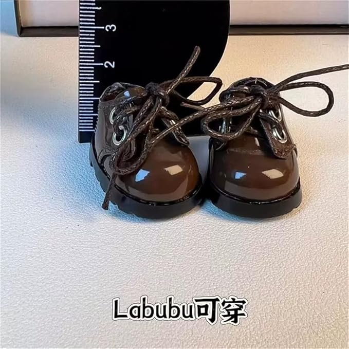Compatible with Labubu Doll Shoes for 17cm Doll,Shoes Used for Labubu Accessories(P-Brown)