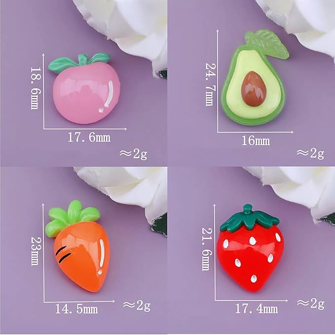 50 PCS Mini Glow-in-The-Dark Resin Fruit Blind Bag Set, Tiny Fruit Blind Bags for Dollhouse Decor, Realistic Mini Fruits, Miniature Food for Doll House, Party Presents for Kid