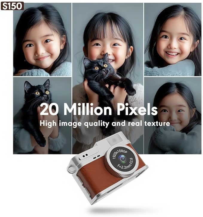 Retro Mini Digital Video Keychain Camera Small bodycam 1080P HD Video Go Cam 0.96" IPS Screen 4 Colors Type-C Pro17g 8GB Pocket Video Recorder for Travel Recording Gifts for Girls Stocking Stuffers