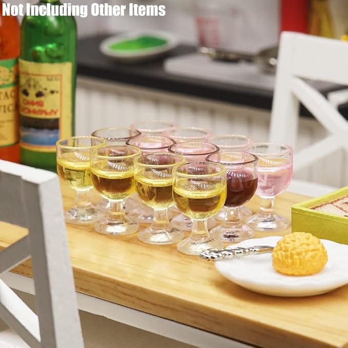 Odoria 1/12 Miniature Wine Glasses Dollhouse Decoration Accessories, 12Pcs