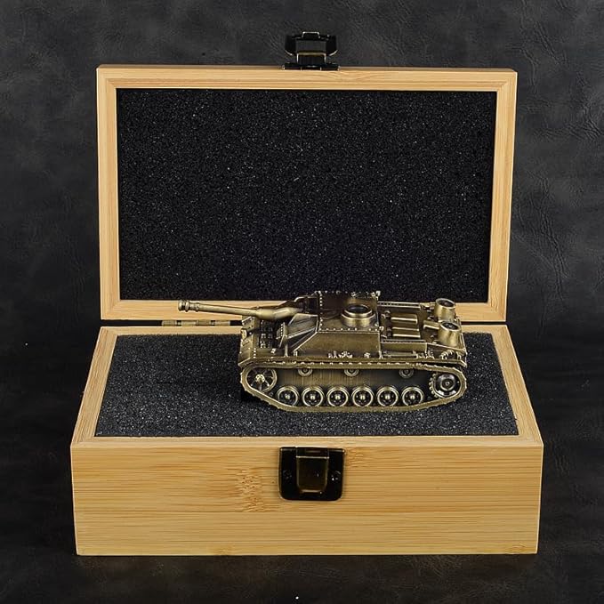 1:72 German Stug III Ausf.G Assault Gun Tank All-Metal die-Casting Model Military Model Furniture for Display (Bronze)