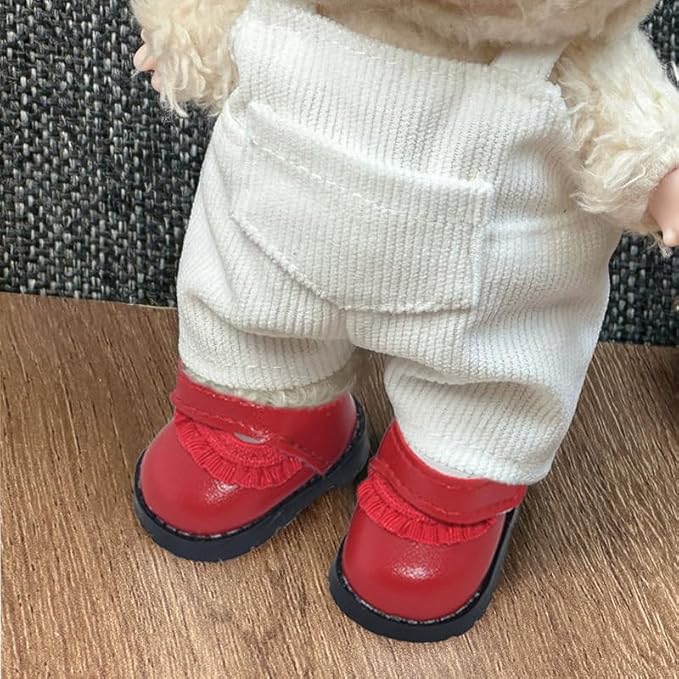 Compatible with Labubu Doll Shoes for 17cm Doll,Shoes Used for Labubu Accessories (HB-Red)