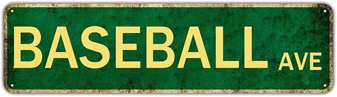 Baseball Decor For Boys Room Baseball Sports Vintage Metal Baseball Ave Tin Signs For Man Cave Boys Only Signs For Kids Room Decor Baseball Ave Theme Party Decorations Poster 4x16 Inch