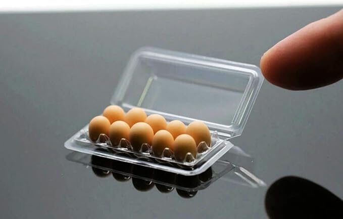 10 Egg Carton 4.5X1.5 cm Dollhouse Miniature Kitchen Food Supply