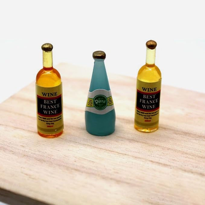 Hohopeti 6pcs Miniature Wine Bottle Decor Realistic Models for Dollhouse and Landscaping Adorable Mini Ornaments for Home and Bar Decoration for Mini House Accessories