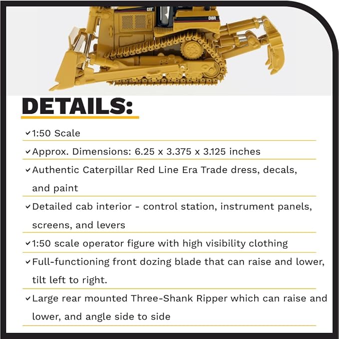 Diecast Masters Caterpillar D8R Series II Track Type with Operator 1/50 85099