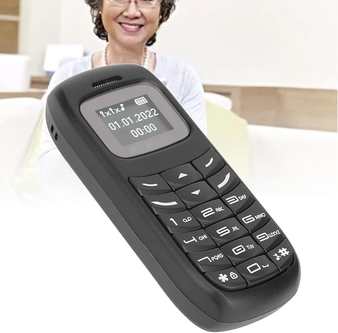 GOWENIC BM70 Mini Smartphone, 2G Unlocked Small Mobile Phone with 0.66 Inch Screen Dual SIM Card Dual Standby, Bluetooth Music Player, Backup Phone Low Radiation (Black)