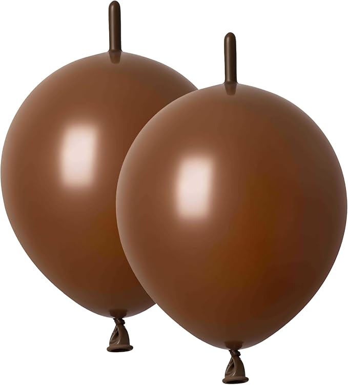ADIDO EVA Link Balloons Brown 6 Inch Latex Quick Linkale Balloon 80 Pcs for Birthday, Halloween, Christmas, Party Festival Decorations