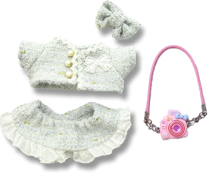 17cm Doll Clothes - Dress for fugler Doll,Luxury Chic Style Set for 5.19-6.7in Dolls,Dolls Outfit Stylish Clothes -Black Heart Design with Rhinestones,Outfit Clothing Set (Style-J)