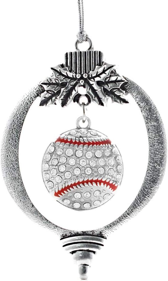 Inspired Silver - Baseball - Silver Christmas Ornament - Unique Charm Christmas Tree Ornament - Holiday Hanging Decoration