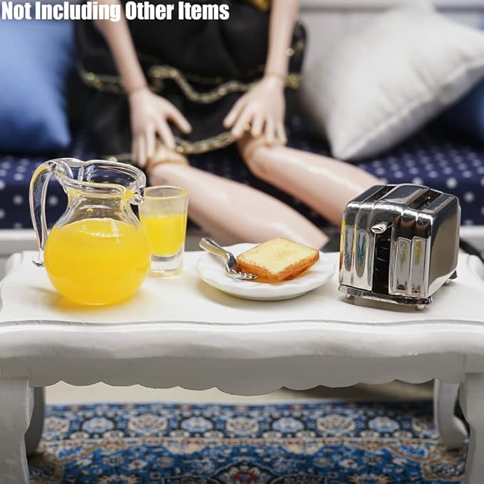 Odoria 1/12 Miniature Orange Juice Pitcher and Toaster Dollhouse Decoration Accessories