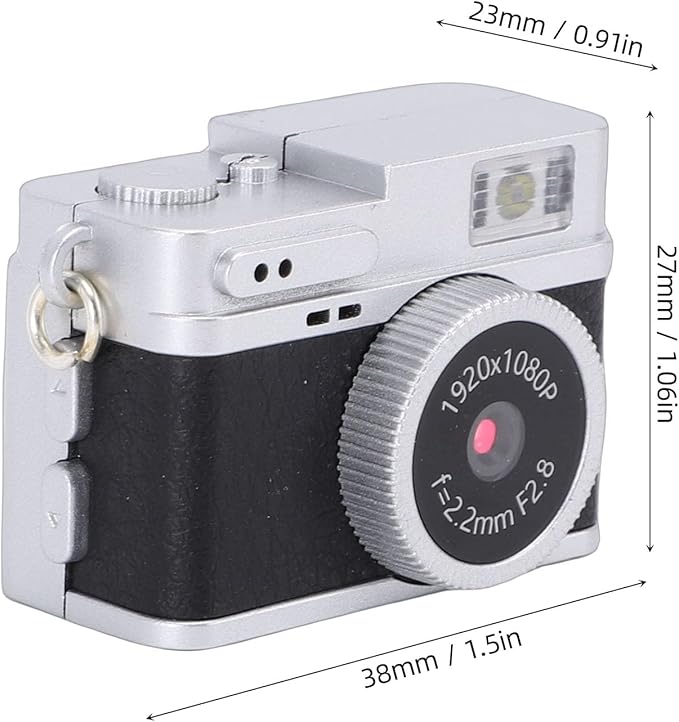 XUMIUZIY Mini Keychain Digital Camera, 1080P 2MP Compact Camera with 0.96 Inch HD Screen, Rechargeable Small Video Recorder with Keychain Neck Strap for Travel