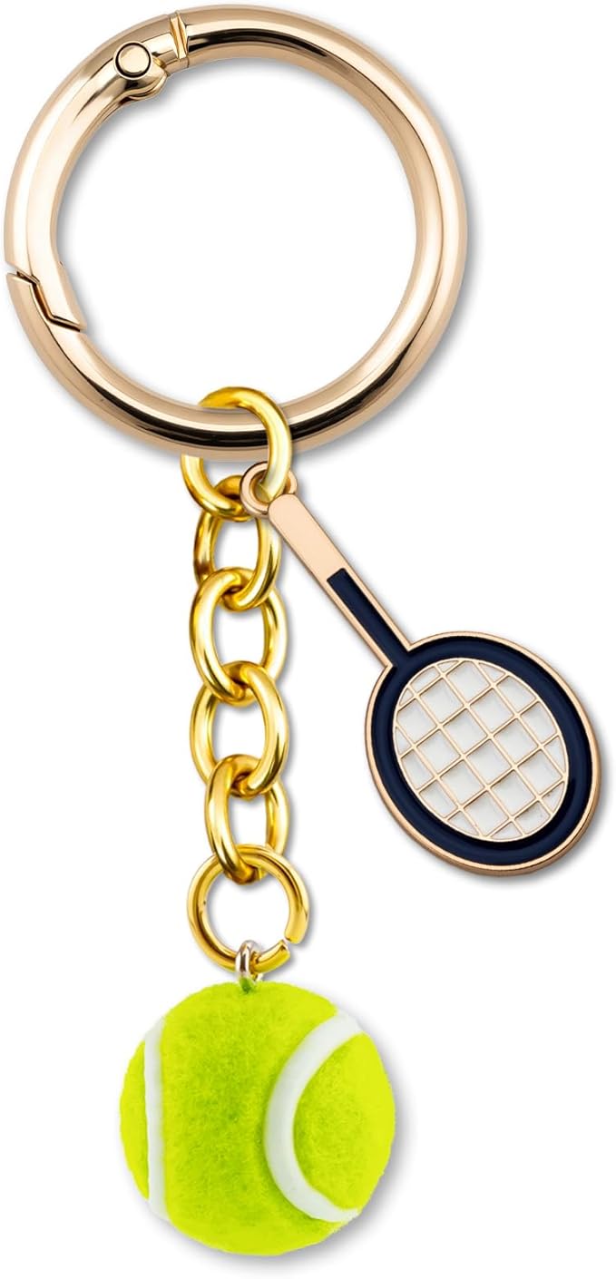 OWIGIU Tennis Keychain Tennis Gifts for Women Men Coaches Purse Charms for Handbags Bag Charm Ball Keyring