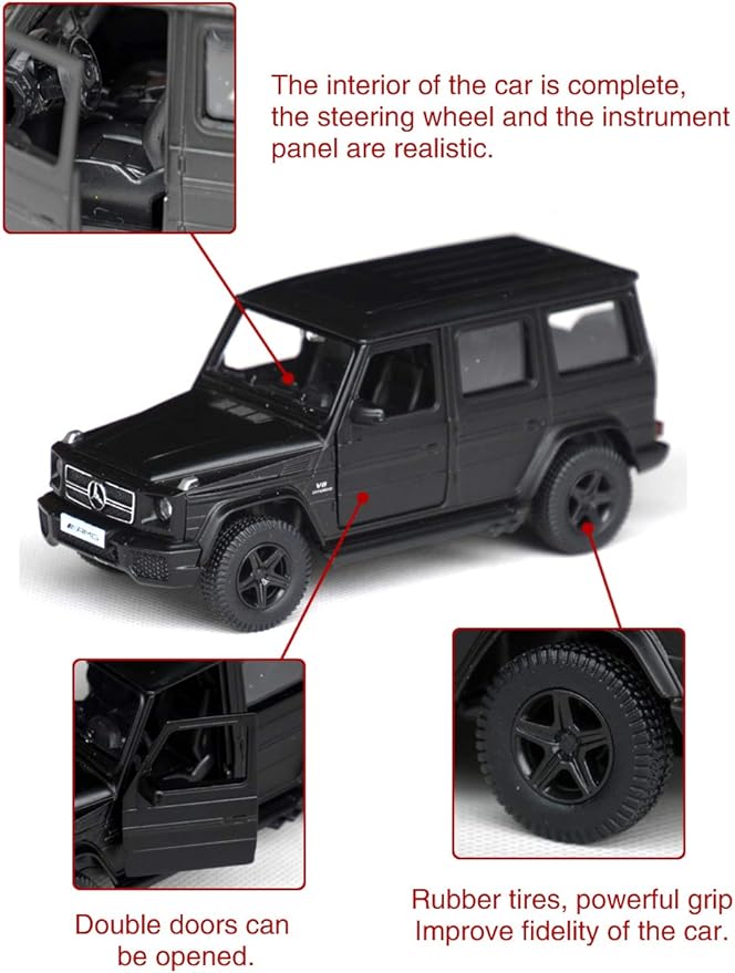 Tianmei 1:32 Scale SUV Styling Alloy Die-Cast Car Model Collection Decoration Ornaments, Kids Play Vehicle Toys with Pull Back Action and Open Doors (BC G63 - Black)