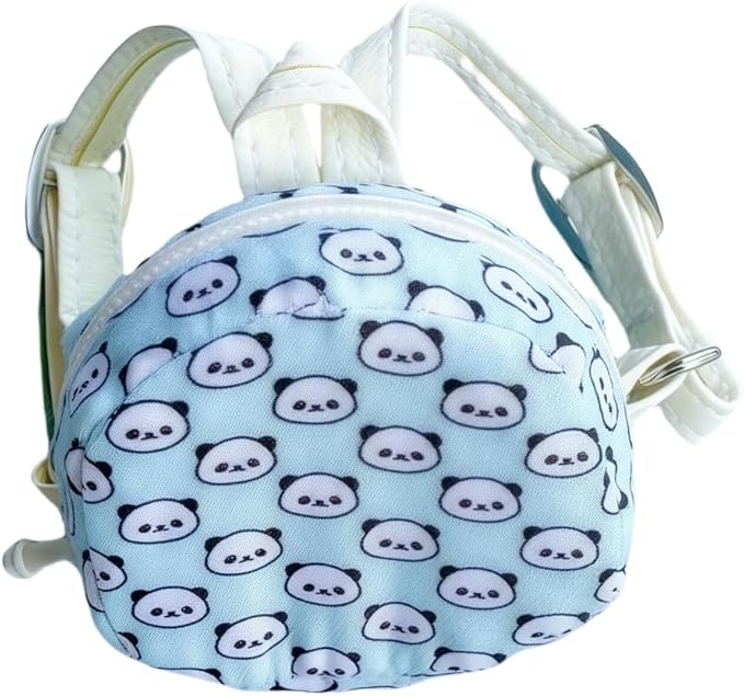 Bag Accessories for Lu bubu 17cm Dolls, Mini Doll Backpack Decoration for Dolls, Cute Fashion Cartoon Panda Backpack Outfit Accessory for 1st/2nd/3rd Gen 17cm Doll Blue