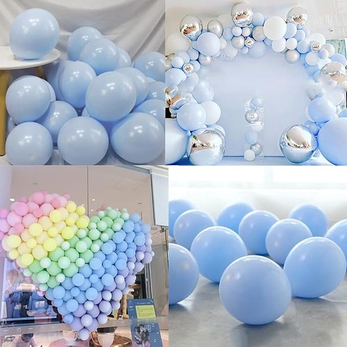 5 inch Pastel Blue Party Balloons, 100 pcs Mini Macaron Blue Latex Balloons for Birthday Wedding Baby Shower Decorations (Pastel Blue)
