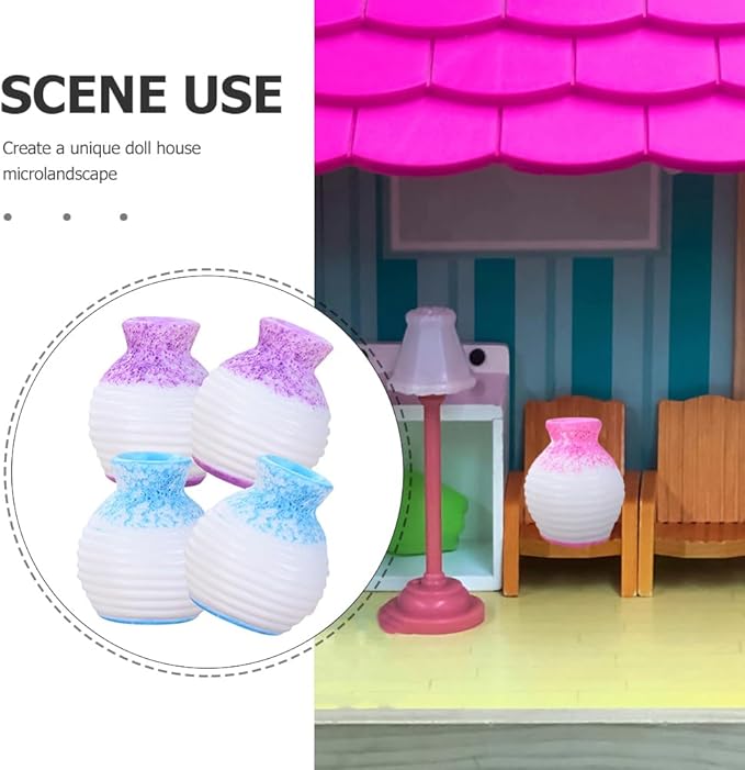 Ciieeo 24 Pcs Micro Landscape Vase Small House Flower Vase Tiny Homes Miniature Model Tiny House Decorations Mini House Accessories Tiny House Accessories Trinkets Resin Doll House