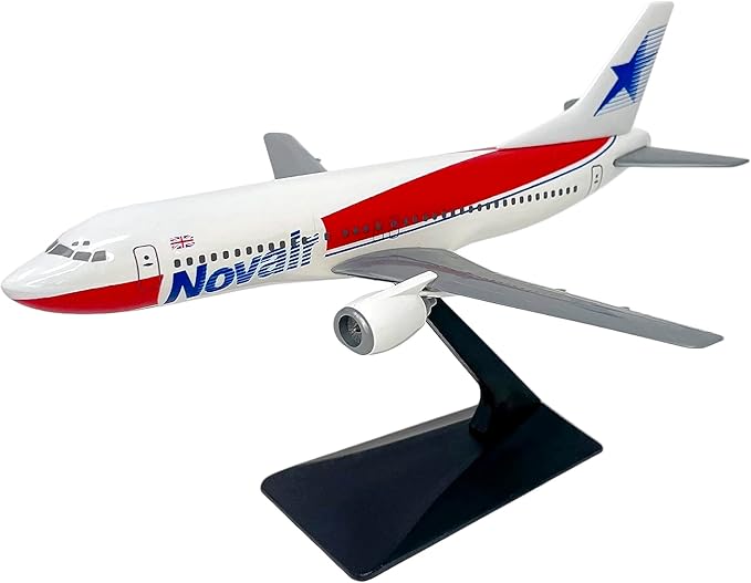 Novair - U.K. 737-400 Airplane Miniature Model Plastic Snap Fit 1:185 Part# ABO-73740G-001