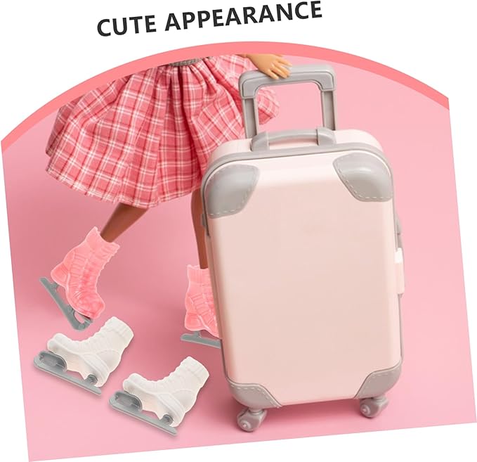 Kisangel 4pairs Miniature Ice Skates Dolly Skates Dollhouse Decor Accessories Realistic Toy Dolls