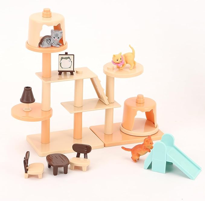 67 PCS Cat and Dog Pet Figurine Playset, Pretend Play Toy for Kids Creative DIY Realistic Detailed, Educational Gift for Kids, Toddlers, Boys and Girls