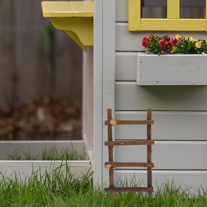 VOSAREA 2Pcs Small Decorative Micro Landscape Ladders Miniature Dollhouse Accessories for Fairy Garden Crafts 7.87 Inch Rattan Ladder Props