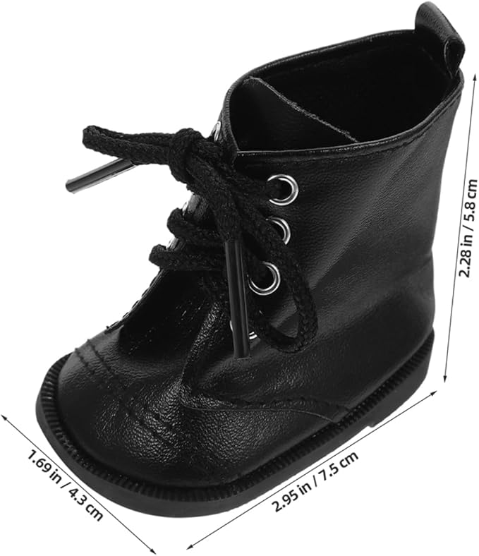 Kisangel 2pairs Doll Shoes for 18 Inch Dolls, Pu Leather Mini Boots for Dollhouse Girl Boy Fashion Clothing Accessories Wear Craftsmanship