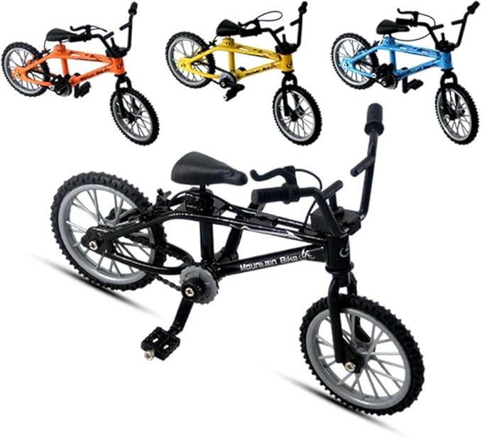 1/18 Scale Mini Diecast Mountain Bike, Finger Bicycle Model, Desktop Decor Art Craft (Red)