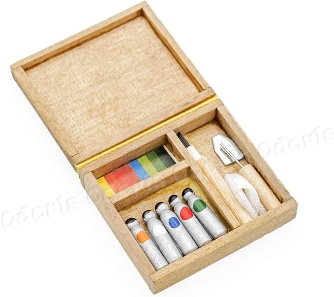 Odoria 1/12 Miniature Paint Box Dollhouse Decoration Accessories