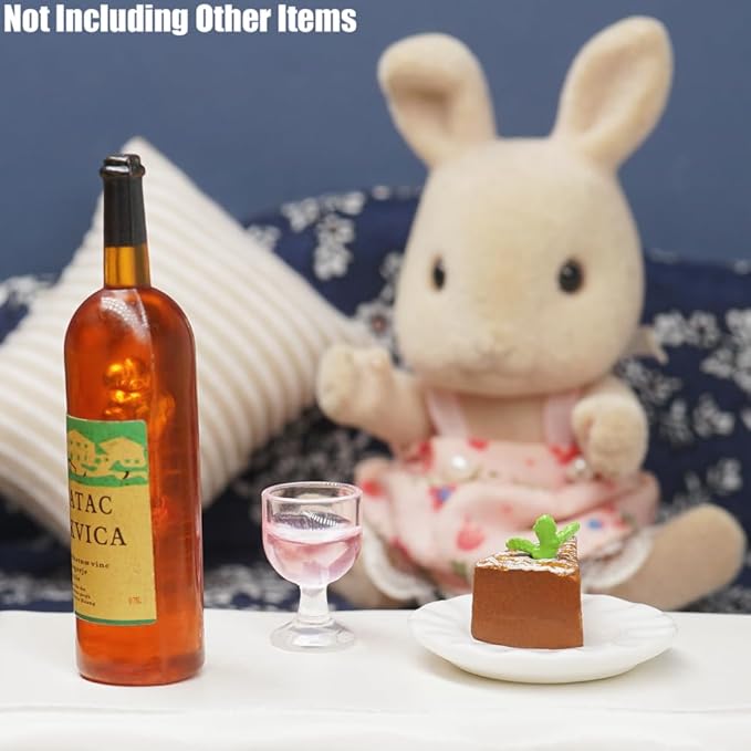 Odoria 1/12 Miniature Wine Glasses 4Pcs Dollhouse Decoration Accessories, Rose Wine