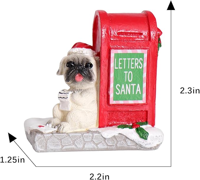 Christmas Village Accessories Ornaments Resin Puppy Read Letters from Santa Christmas Village Sets Decoration for Xmas Festival Holiday