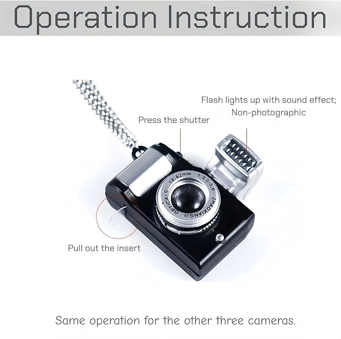 4 Pcs Miniature Camera Set, 1:4 Scale Dollhouse Accessories Mini Prop Vintage Camera