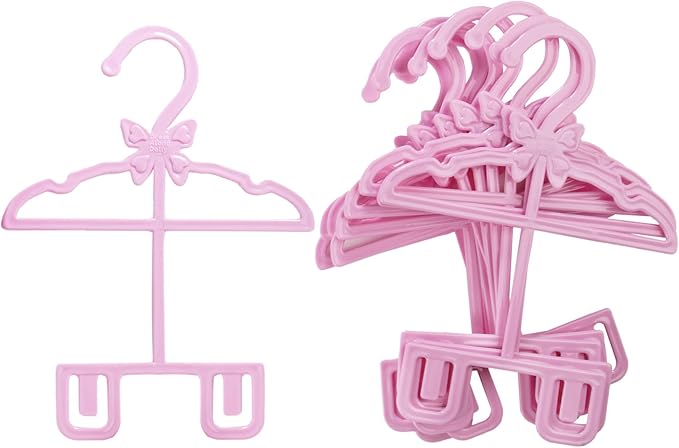 Doll Full-Outfit Clothes Hangers for 18" Dolls - 12pk - Compatible w American Girl- Unique Design Holds Your Top & Bottom at Once Including Dresses, Pants, Shirts, Skirts- Great Gift