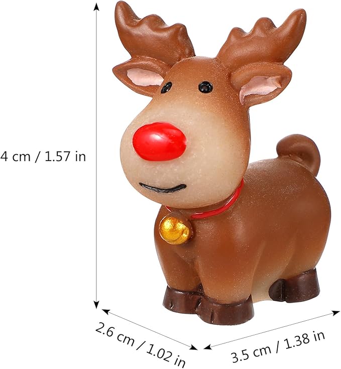 ARTIBETTER 15 Pcs Christmas Decor Christmas Miniature Deer Figurines Holiday Reindeer Figurines Elk Desktop Adornment Mini Deer Decorations Cartoon Crafts