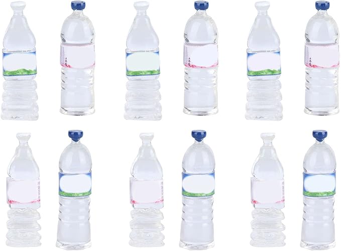 Aoaoy Miniature Water Bottle Set, 40pcs 4 Styles Dollhouse Drinking Accessories, for Doll House Decoration