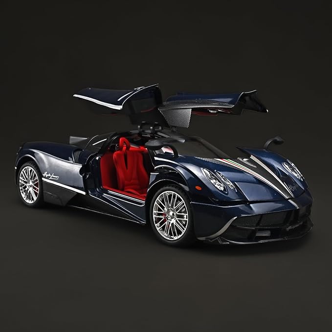 Car Toys for Boys 1 18 Scale Diecast Cars Compatible for Pagani Huayra Dinastia Model Car Kits Collection,Metal Pull Back Cars with Light and Sound,Toy Cars for Boys Age 4-7（Blue）