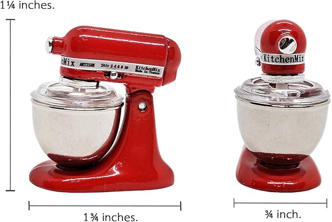 ChangThai Design Tiny 1¼" High Red Bread Dough Mixer Kneader Machine Movable Figurine Steel and Resin Miniature Decoration Accessories Replica Decorative Collectible Figurines Home Décor Gifts