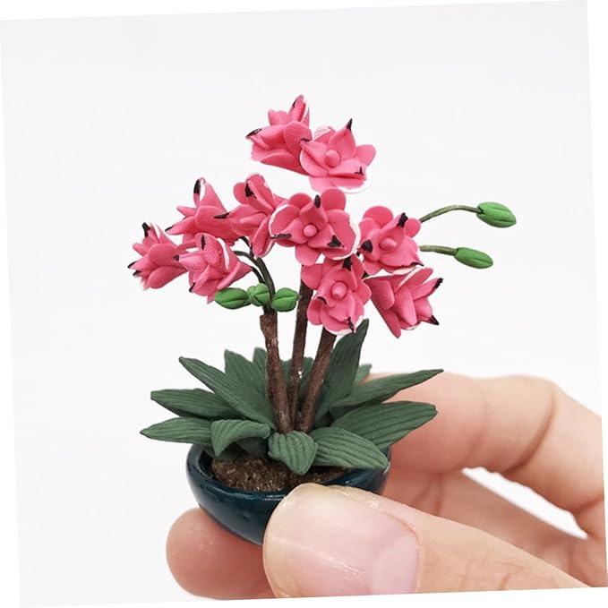 Toyvian Miniature Dollhouse Furniture Simulation Pot Plant Decoration 2.75 Inch Tiny Potted Plant for Dollhouse Accessories and Mini Scene Layout