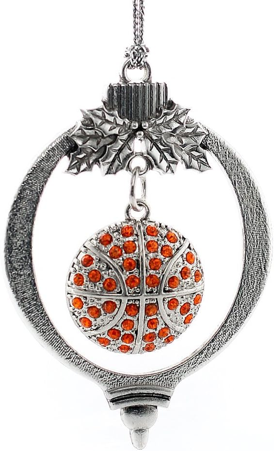 Inspired Silver - Basketball - Silver Christmas Ornament - Unique Charm Christmas Tree Ornament - Holiday Hanging Decoration