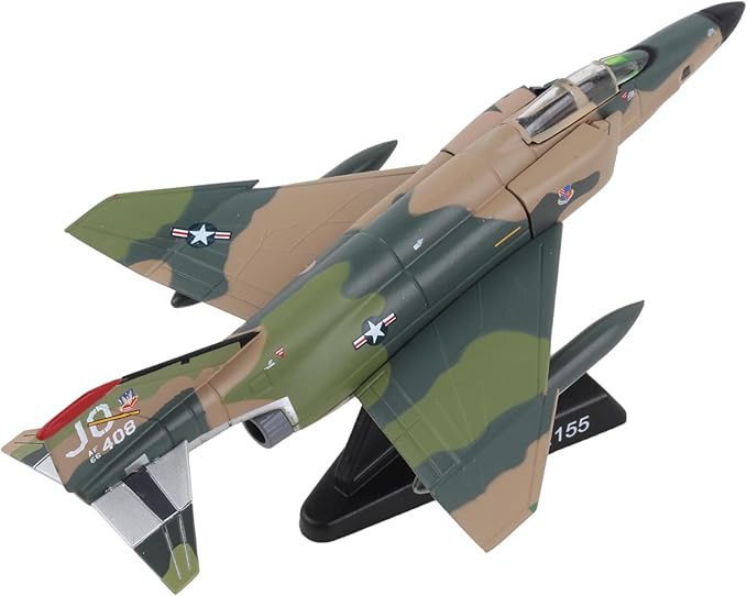 Daron F-4 Phantom II™ Southeast Asia Camo Die-Cast Model – 1:155 Scale Supersonic Fighter-Bomber Replica with Display Stand, Highly Detailed, 4.9” Length x 3.2” Wingspan, Adult Collectible Ages 14+