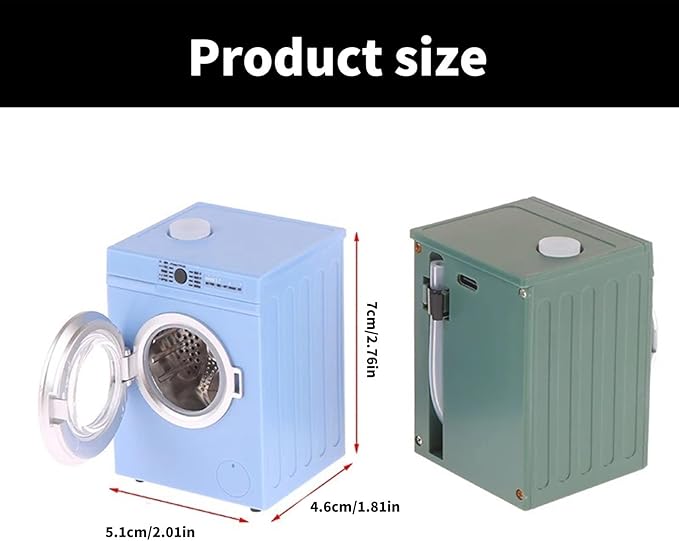 Sturdy 1 12 Scale Dollhouses Laundry Room Furniture Realistic Miniature Washing Machine with Interactive Features Dollhouses Accessory