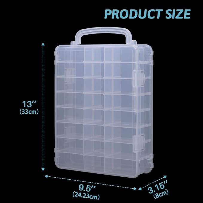 48 Slots Mini Brand Storage Case with Mini Brands Collector Toys,Transparent Compartment for Miniatures(Case Only)