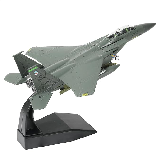 Classic American F-15E Strike Eagle Fighter 89-0487 Pre-Build Model Kits 1:100 Aircraft Alloy Diecast Airplane Military Display Model Aircraft for Collection or Gift